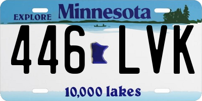 MN license plate 446LVK