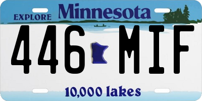 MN license plate 446MIF