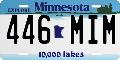 MN license plate 446MIM