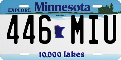 MN license plate 446MIU