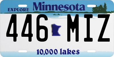 MN license plate 446MIZ