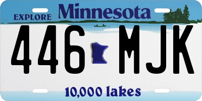 MN license plate 446MJK