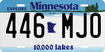MN license plate 446MJO