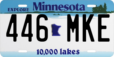 MN license plate 446MKE