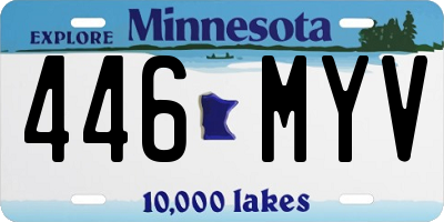 MN license plate 446MYV