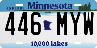 MN license plate 446MYW