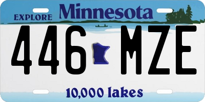 MN license plate 446MZE