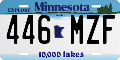 MN license plate 446MZF