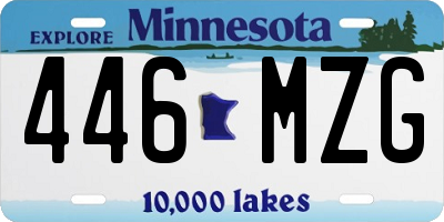 MN license plate 446MZG
