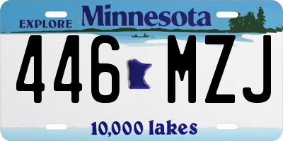 MN license plate 446MZJ