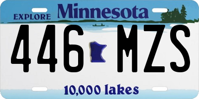 MN license plate 446MZS