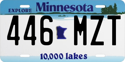 MN license plate 446MZT