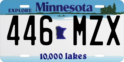 MN license plate 446MZX