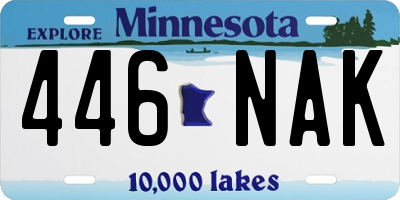 MN license plate 446NAK