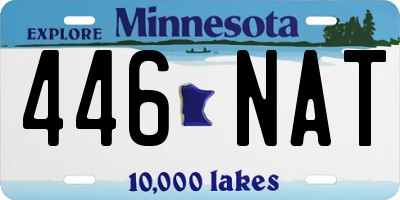 MN license plate 446NAT