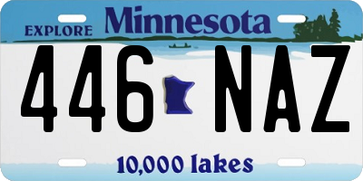 MN license plate 446NAZ