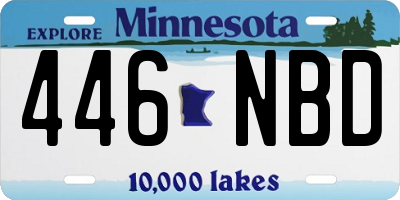 MN license plate 446NBD