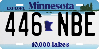 MN license plate 446NBE