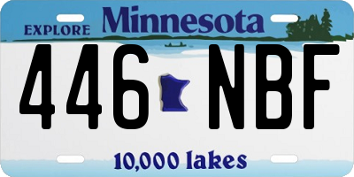 MN license plate 446NBF