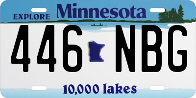 MN license plate 446NBG