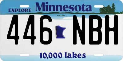 MN license plate 446NBH