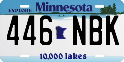 MN license plate 446NBK