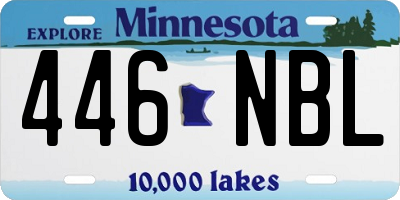 MN license plate 446NBL