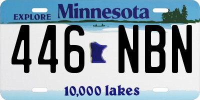MN license plate 446NBN