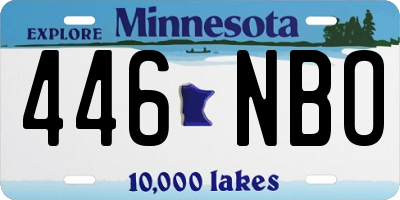 MN license plate 446NBO