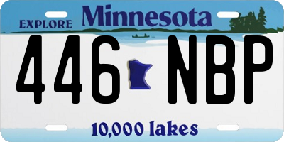 MN license plate 446NBP