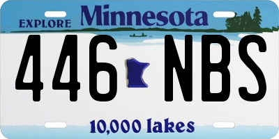 MN license plate 446NBS