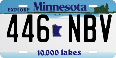 MN license plate 446NBV