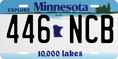MN license plate 446NCB