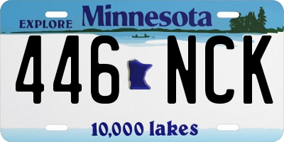 MN license plate 446NCK