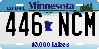 MN license plate 446NCM