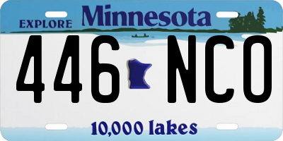MN license plate 446NCO