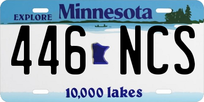MN license plate 446NCS