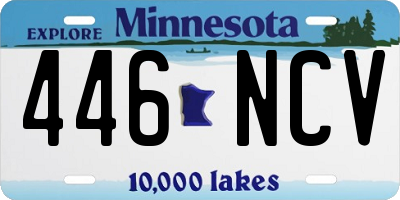 MN license plate 446NCV