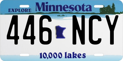 MN license plate 446NCY
