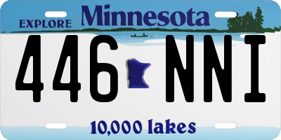 MN license plate 446NNI