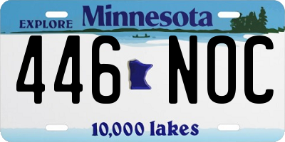 MN license plate 446NOC