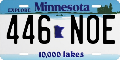 MN license plate 446NOE