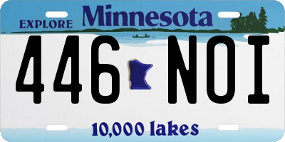 MN license plate 446NOI