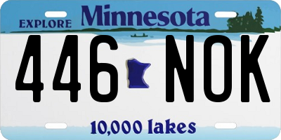 MN license plate 446NOK