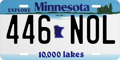 MN license plate 446NOL