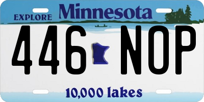 MN license plate 446NOP