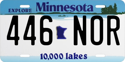 MN license plate 446NOR