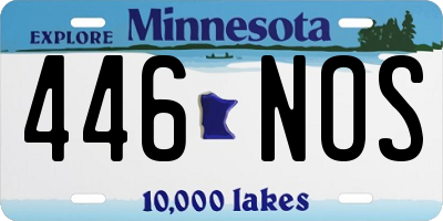 MN license plate 446NOS