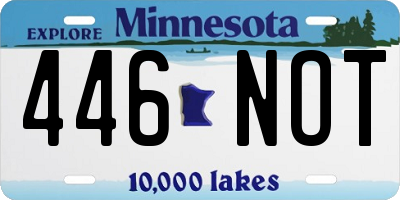 MN license plate 446NOT