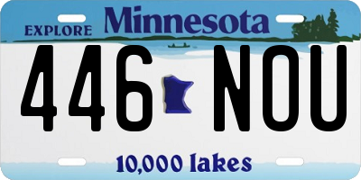 MN license plate 446NOU